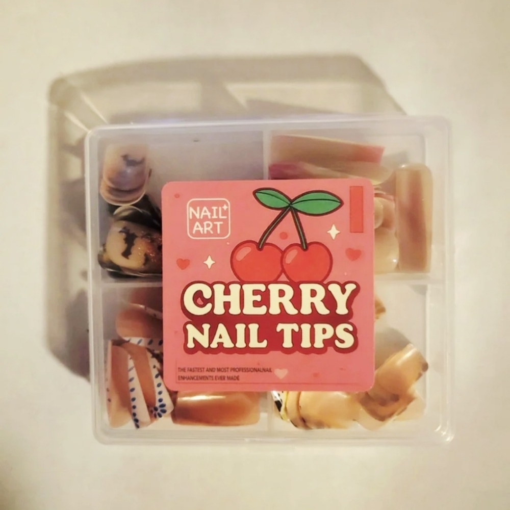 96 pc Cherry Nail Tips Set